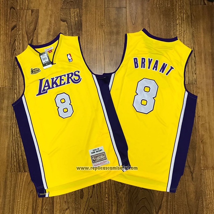 Camiseta Los Angeles Lakers Kobe Bryant #8 Icon 1999-00 Finals Bound Amarillo